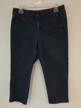 intro. Women's Dark Indigo Cropped Stretch Jeans Size 6